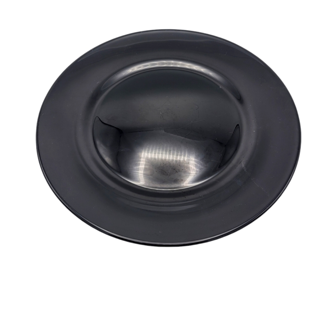 Vintage Black Amethyst Glass Round Plate 10.5"